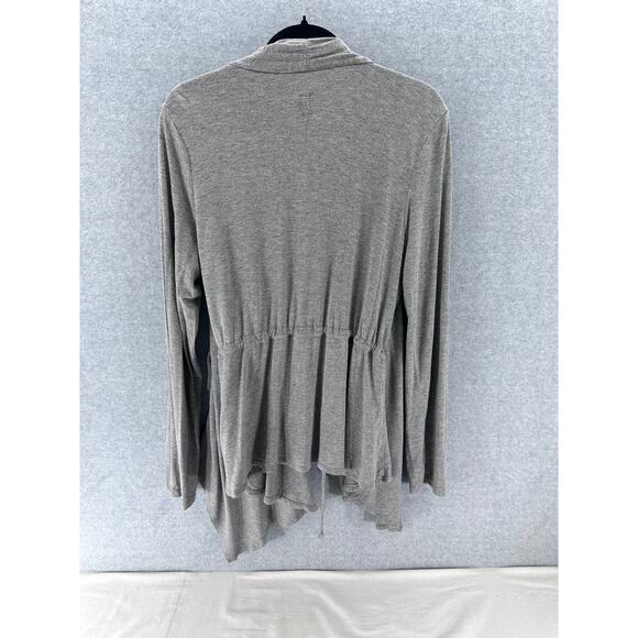 Mossimo Women's sz L Jersey Knit Front Tie Grey Drape Cardigan - Picture 4 of 8